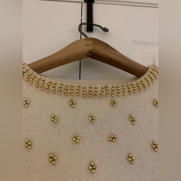 A. GIANNETTI 100% 2 PLY CASHMERE HAND BEADED  SWEATER - Picture 6 of 10